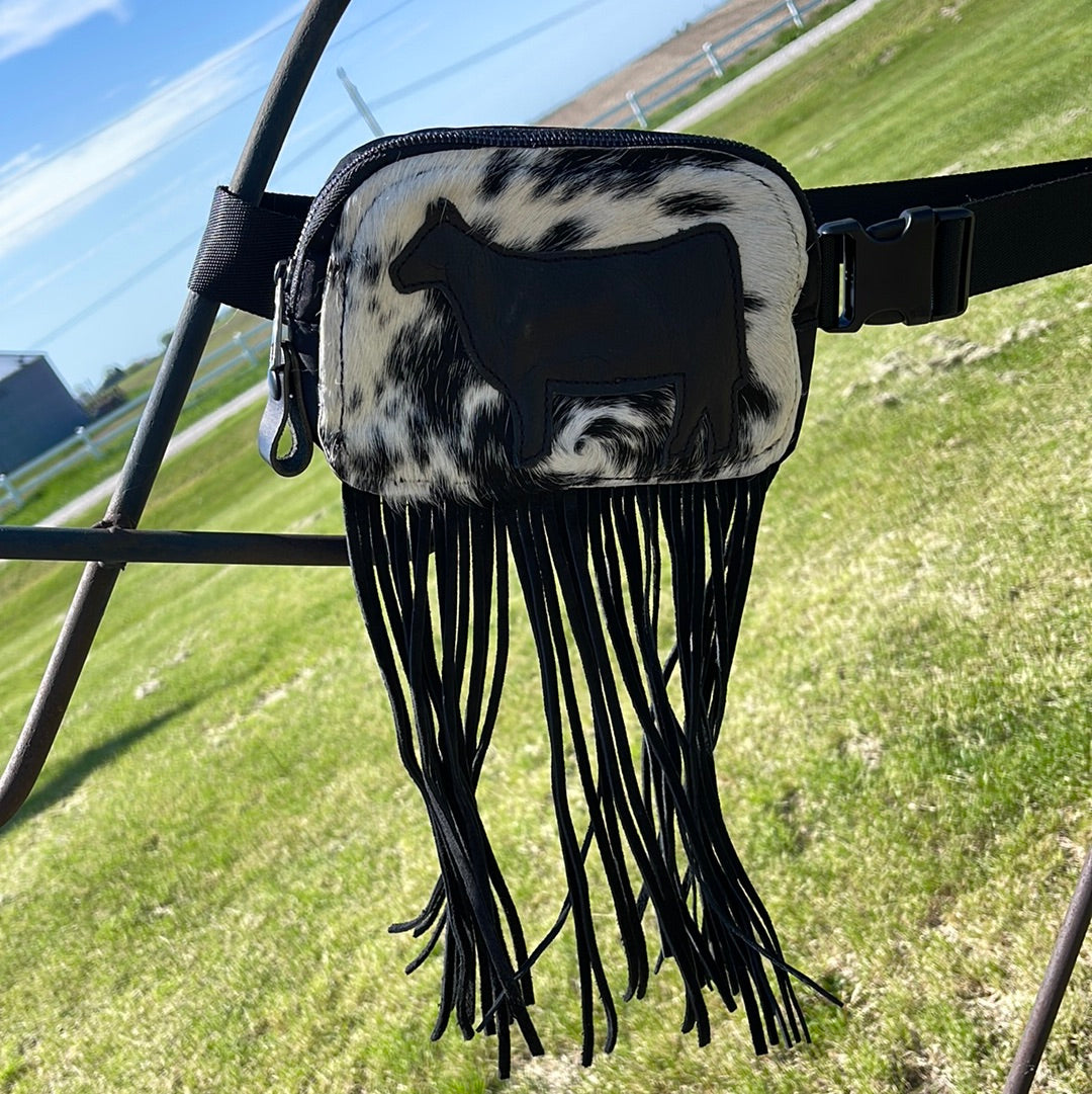 Show cattle belt bag w/ fringe