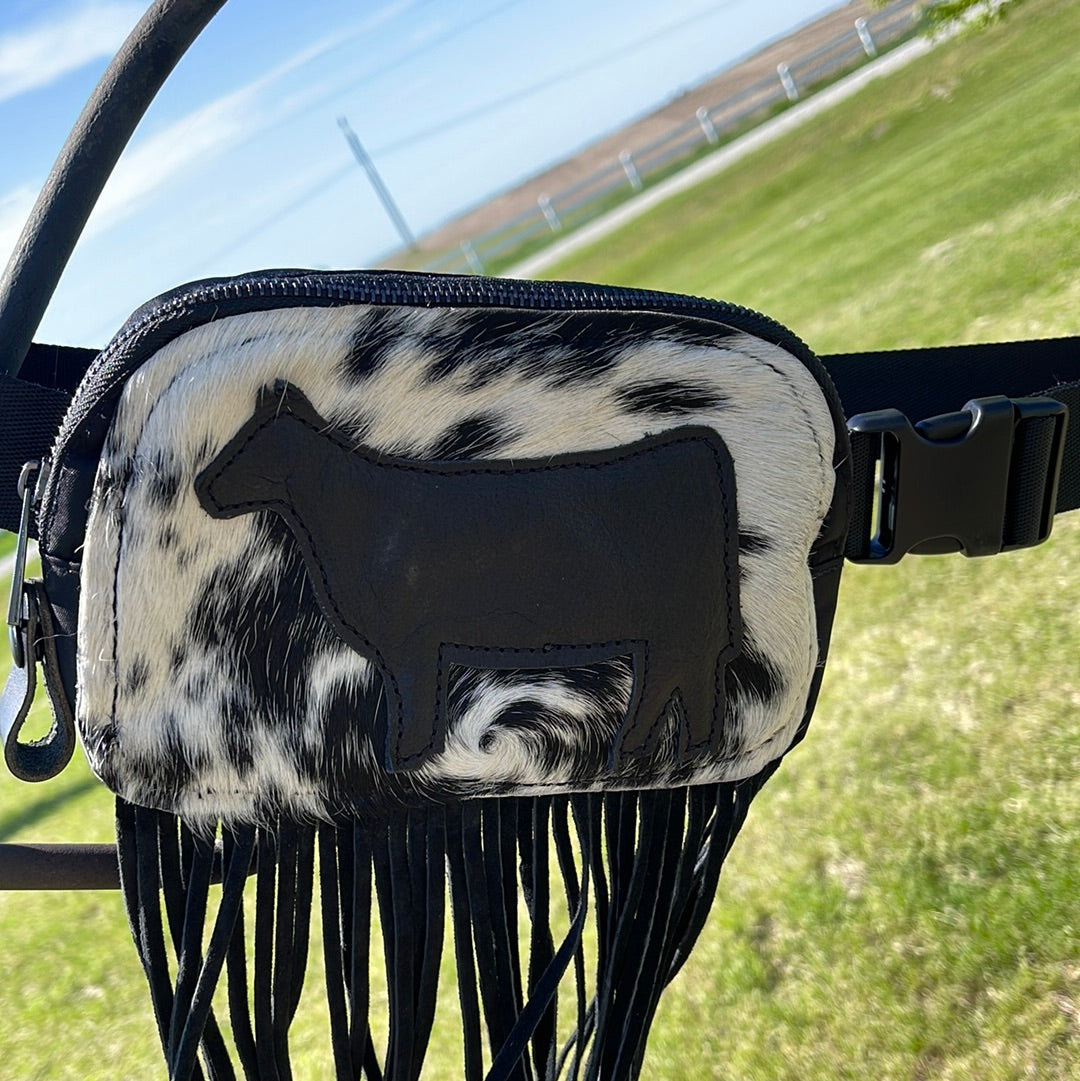 Show cattle belt bag w/ fringe