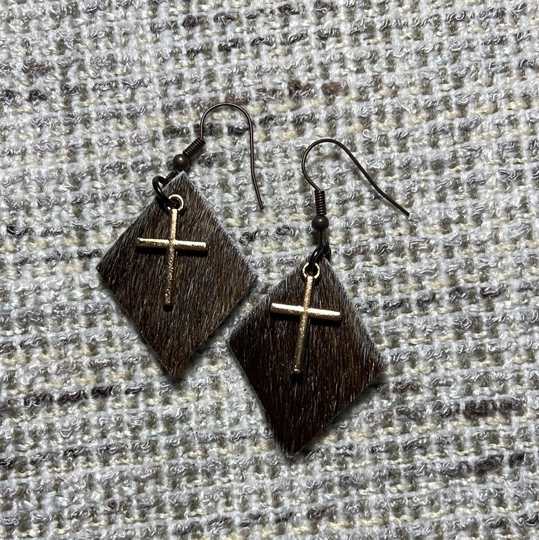 Earrings w/ Cross charm