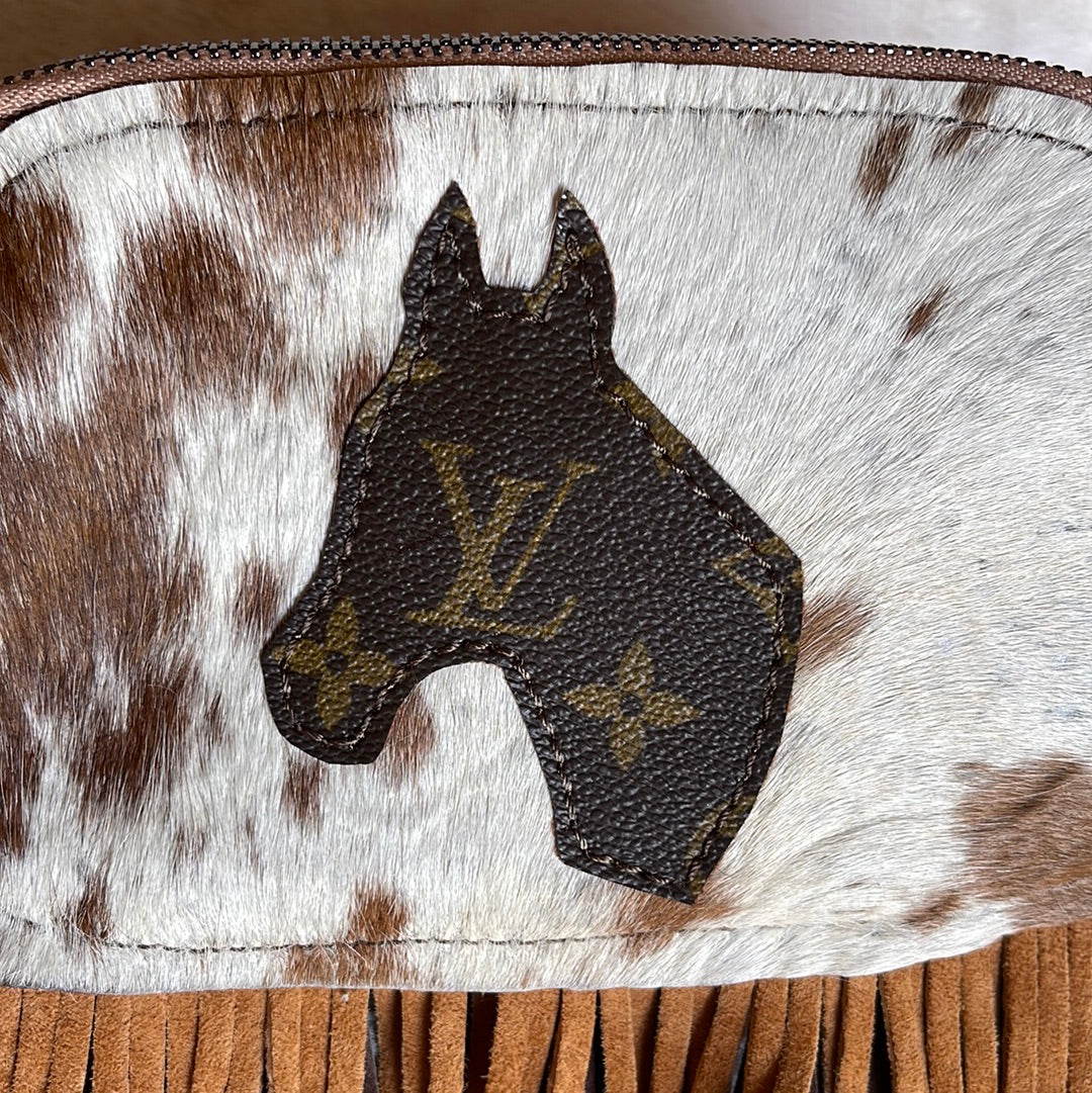 LV Horse belt bag w/ double layer fringe