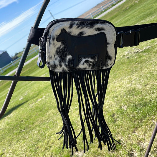 Show cattle belt bag w/ fringe